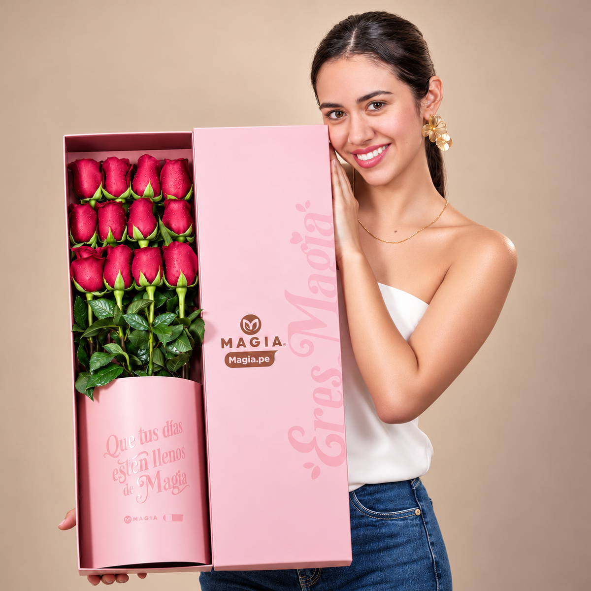 Caja Magia.pe® / 12 rosas premium
