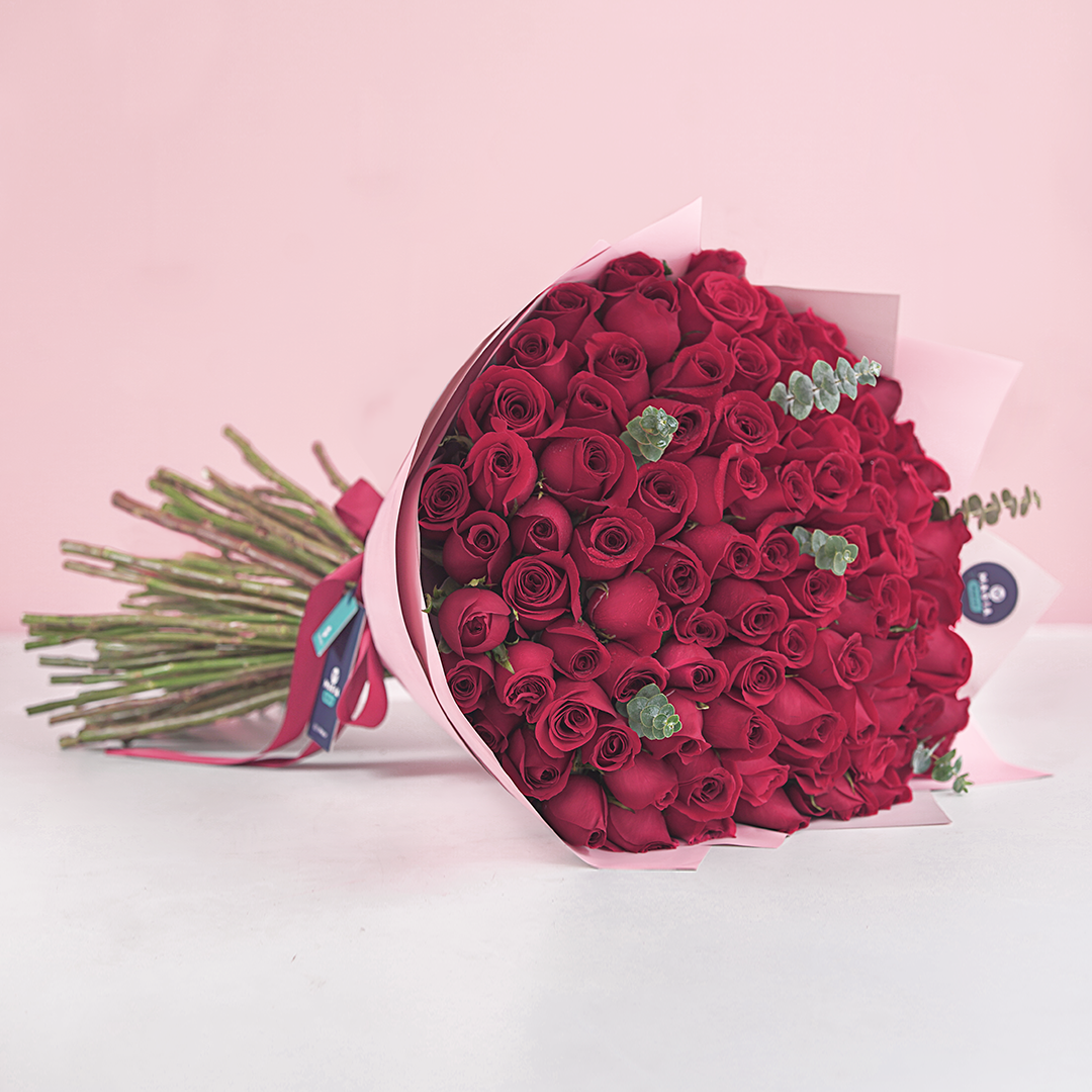 100 Count Ramo Ramo Pasión Love | 100 rosas rojas premium - Magia.pe – Magia.pe®