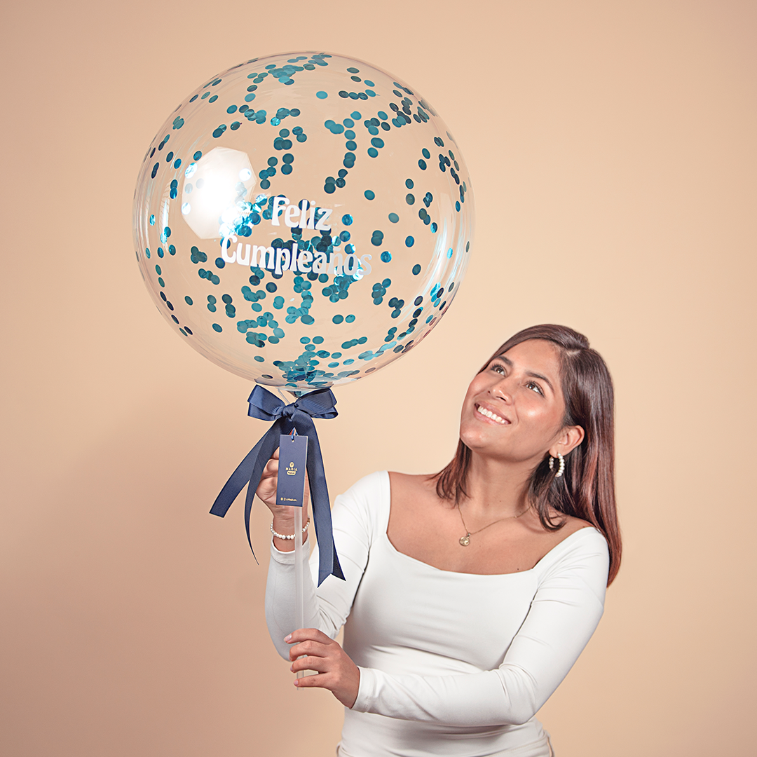 Globo "Feliz Cumpleaños" - Celeste