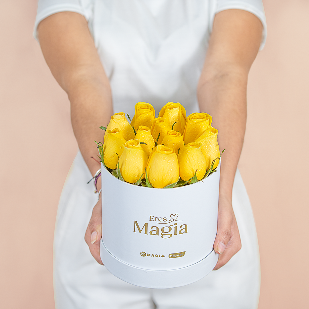 Box 12 rosas amarillas