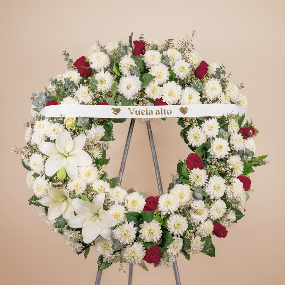 Corona Fúnebre "Vuela Alto" - Red