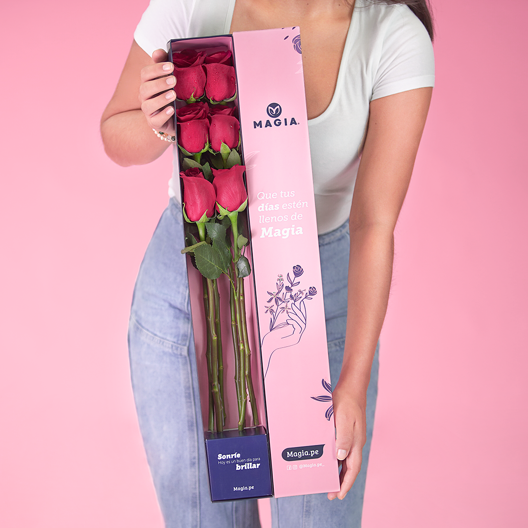 CAJA MAGIA SLIM DE 6 ROSAS