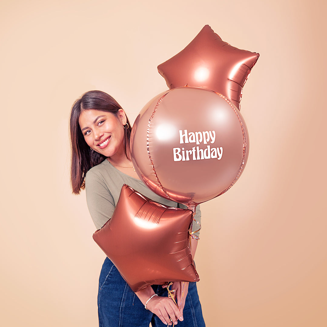 Balloon Pack Rose Gold Happy Birthday