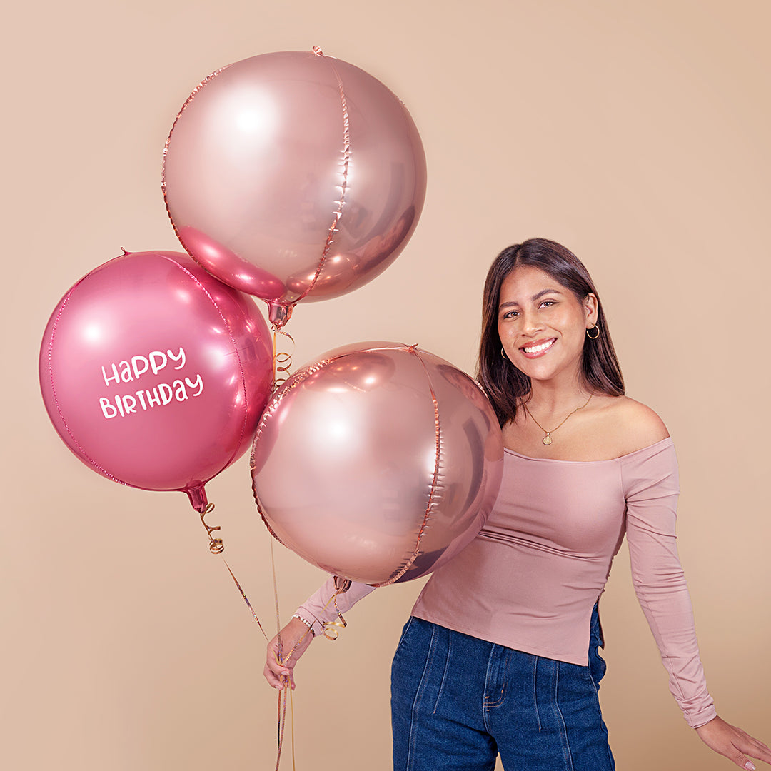 Balloon Pack Pink Happy Birthday
