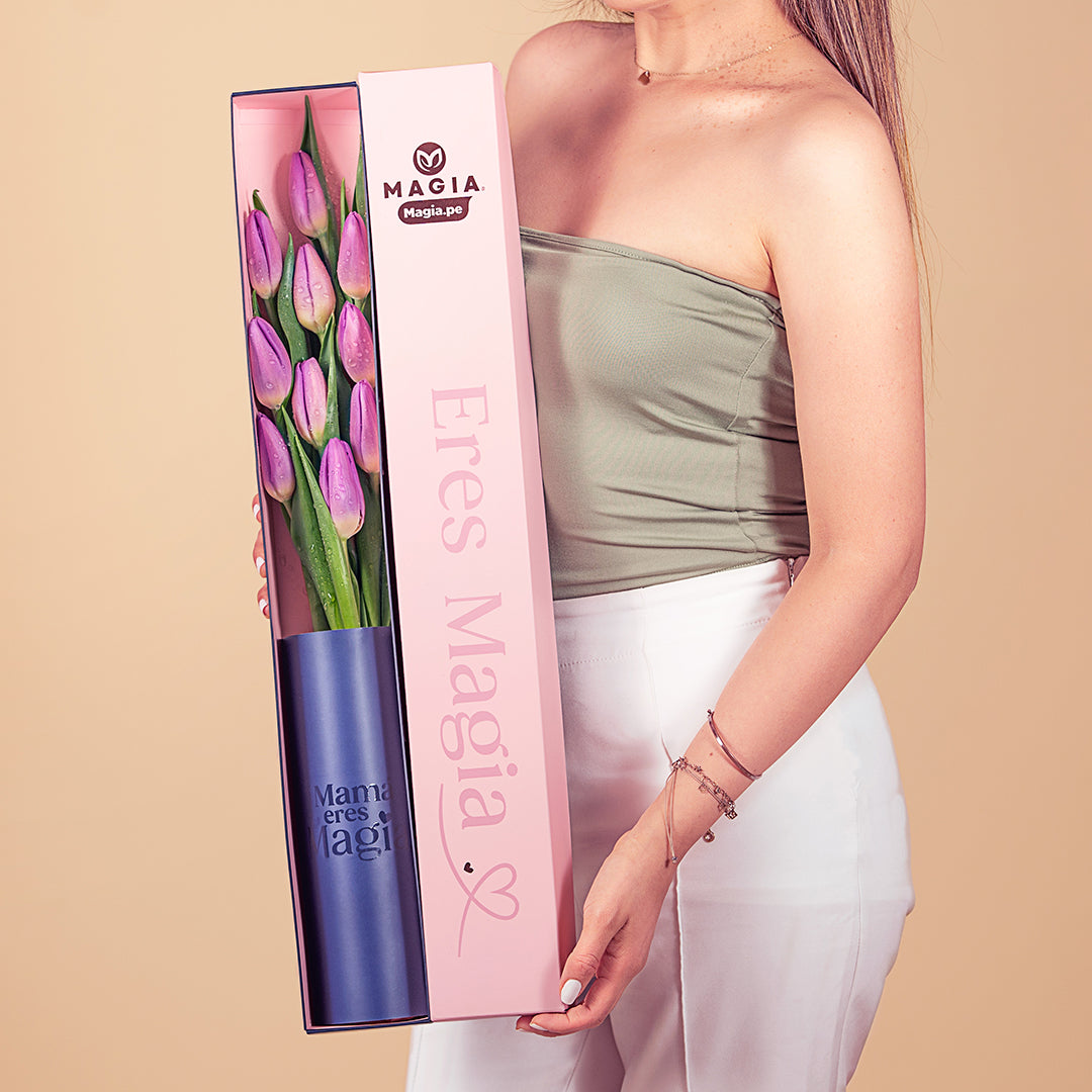 Caja de 10 tulipanes Magia